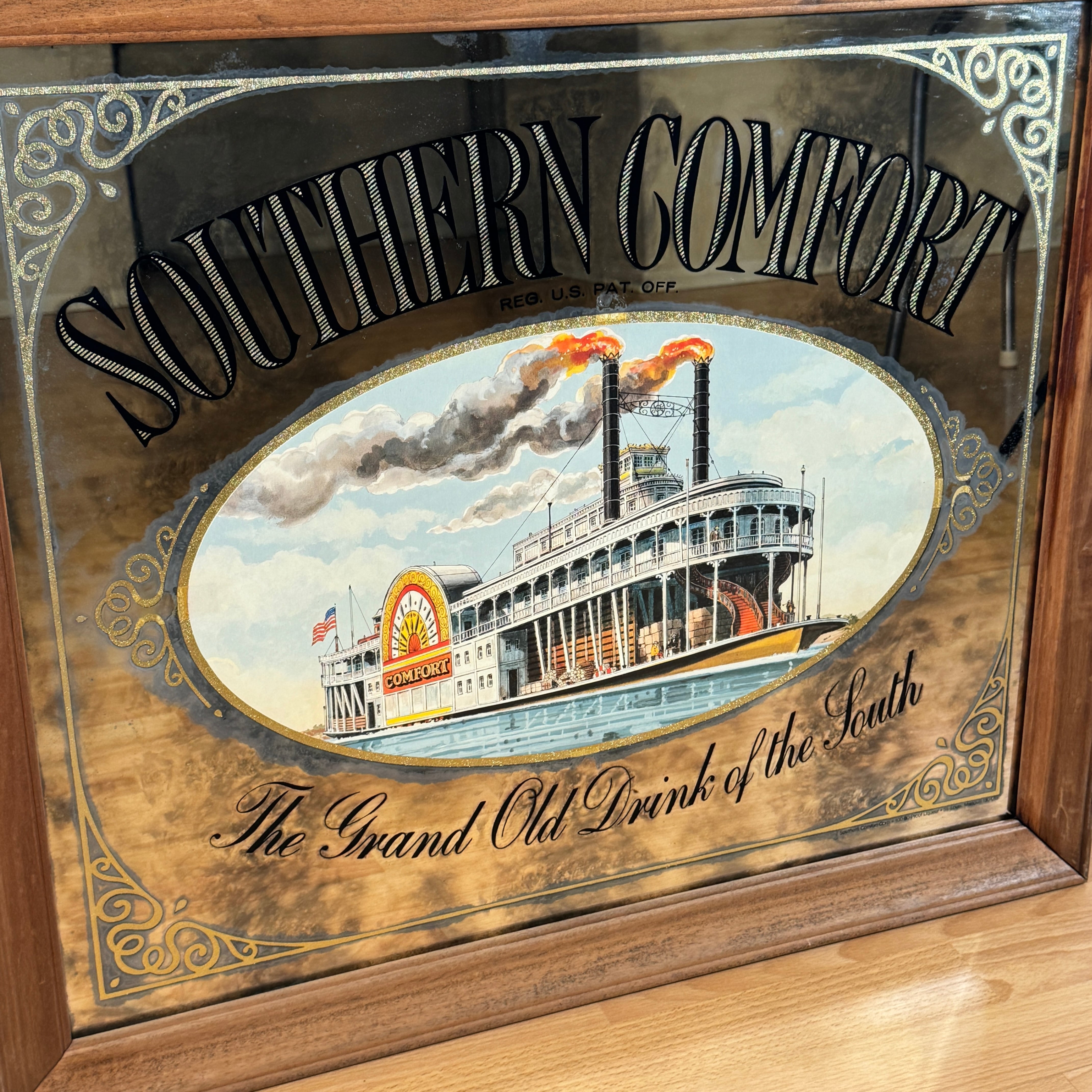希少 SOUTHERN COMFORT ヴィンテージ パブミラー レトロ 1340【1970~1980年代】Southern Comfort ビンテージ パブミラー