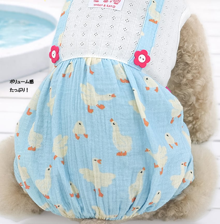 picnic all in one /  犬の服 春夏 新作 オールインワン 涼しい ロンパース ペット洋服 可愛い ドッグウェア 犬服 シンプル 伸縮性 お出かけ 袖なし 韓国 ワンコ服