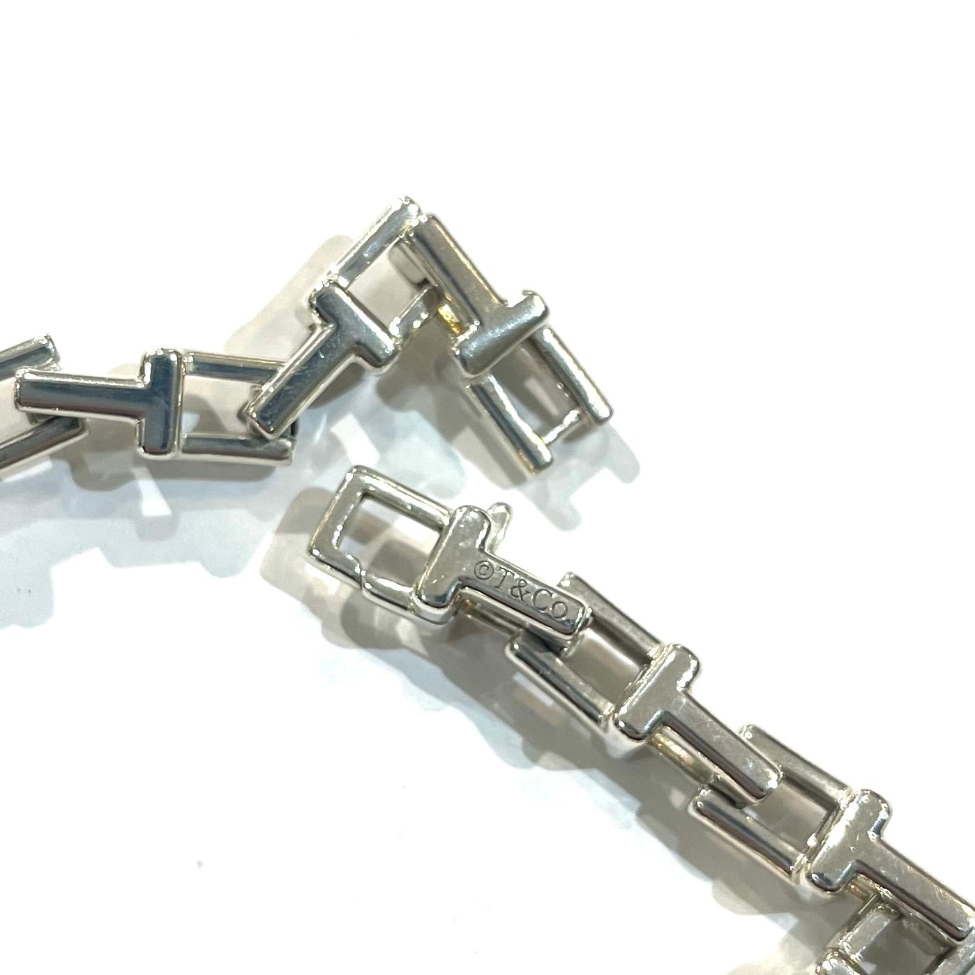 激レア【TIFFANY&CO. 】2290 重厚感Tモチーフ リンクシルバー
