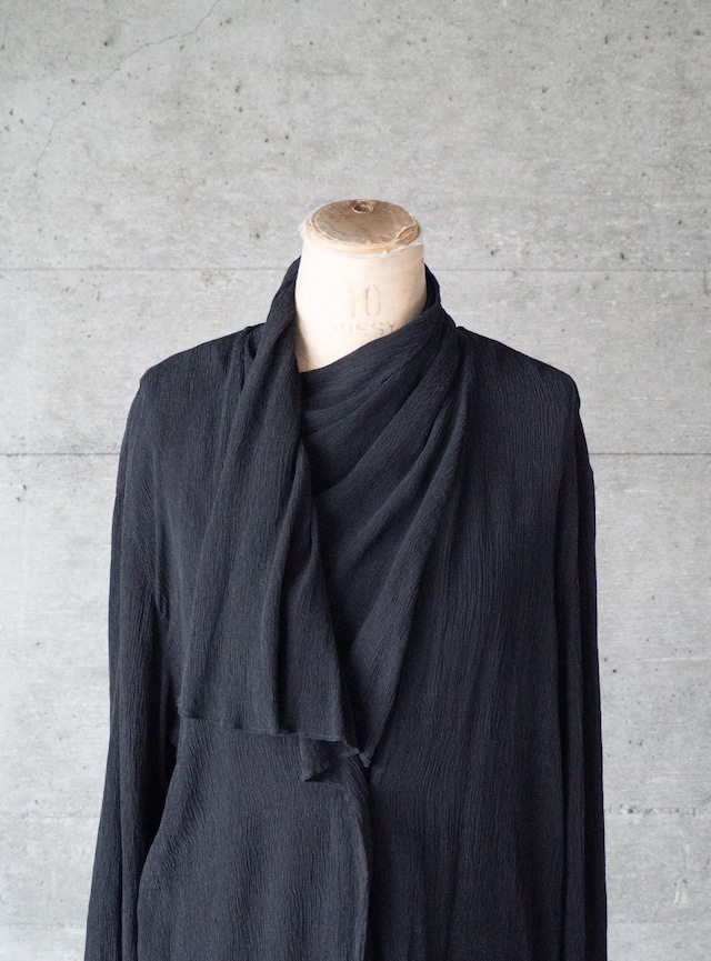 unknown 1980s Black crepe cardigan