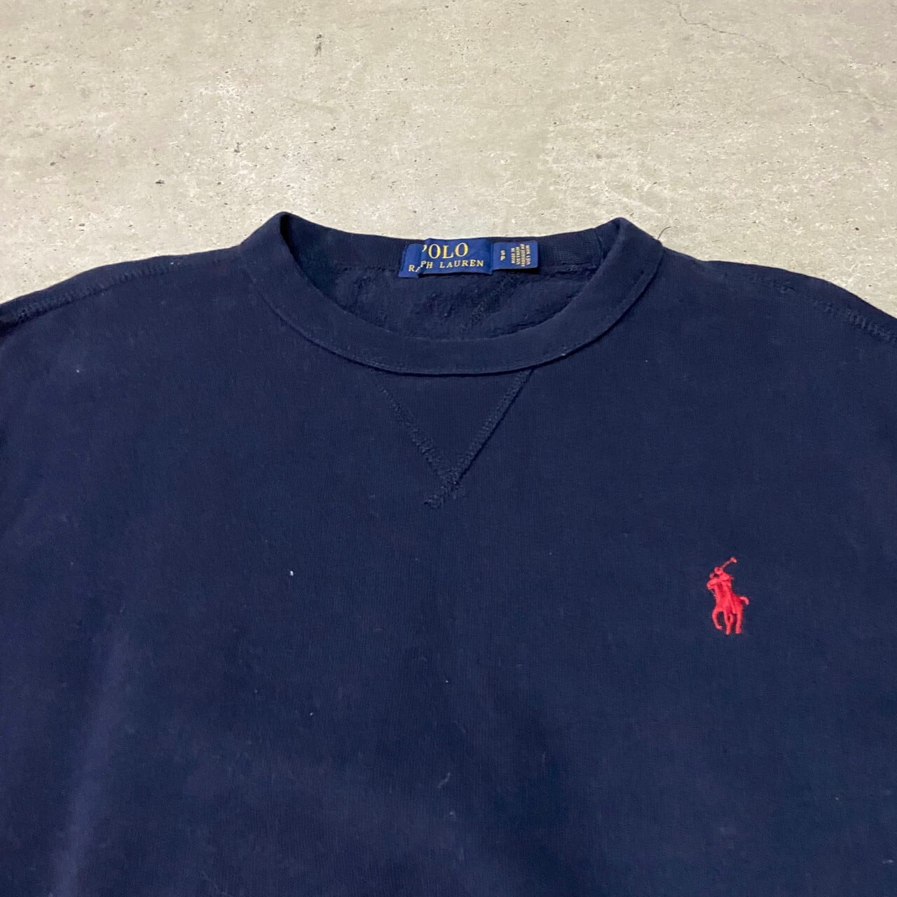 Polo Ralph Lauren ポロ ラルフローレン ワンポイントロゴ 刺繍 スウェットメンズS 古着 裏起毛トレーナー ネイビー  紺【スウェット】【SS2201-30】 | cave 古着屋【公式】古着通販サイト