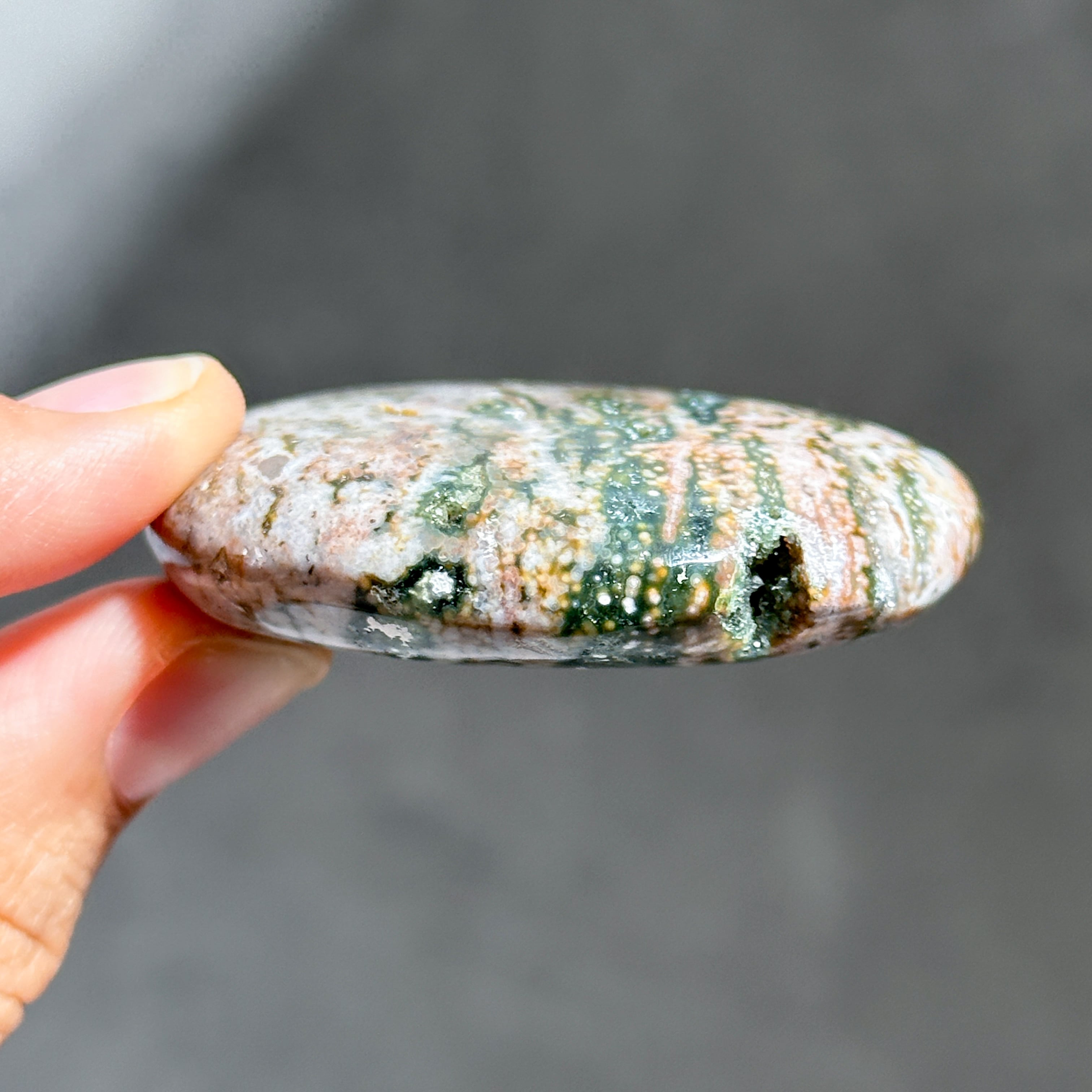 オーシャンジャスパー パームストーン34◇ Ocean Jasper ◇天然石