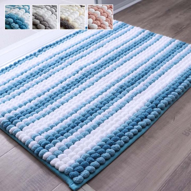 バスマット ストライプ BE 35X50 35×50cm ラグマット カーペット ラグ 絨毯 洗える