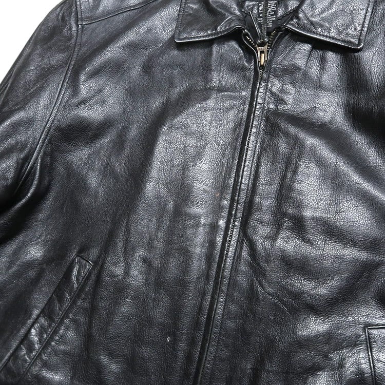 古着 croft&barrow 本革 レザージャケット ブルゾン ブラック