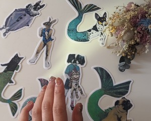 【PergamoPaperGoods】 Japanese chin girl with Kitty sticker