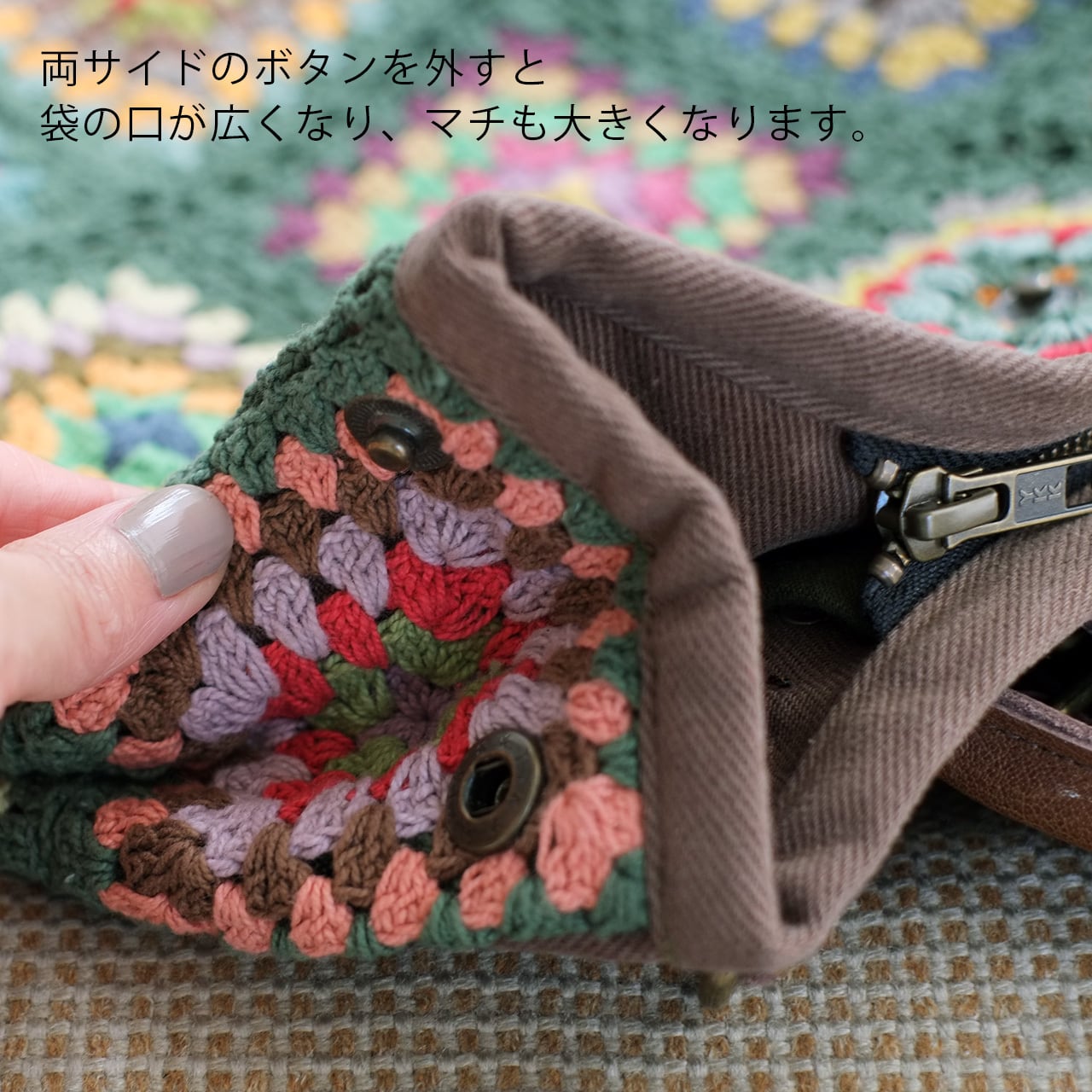 ハンドバッグやショルダーにも！3wayフラワークロシェリュック（23s-09