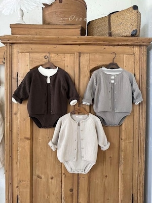 【先行〆10/8 23:59 5%OFF】2699 knit cardigan & knit rompers set / OREN