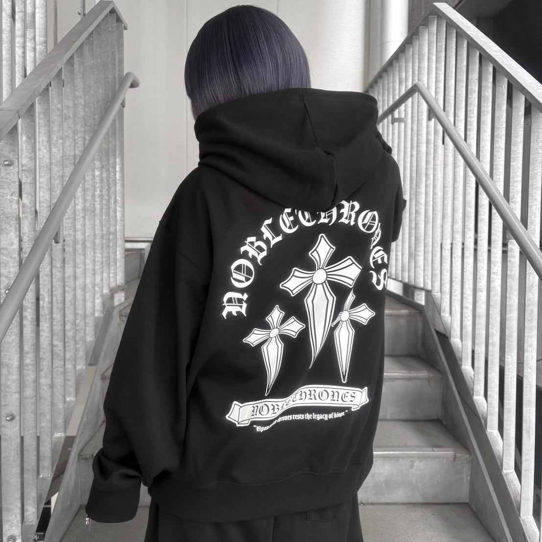 【CANDY SELECT】クロスPTパーカー 230322 サブカル 地雷系 グランジ ストリート メンズ レディース ユニセックス