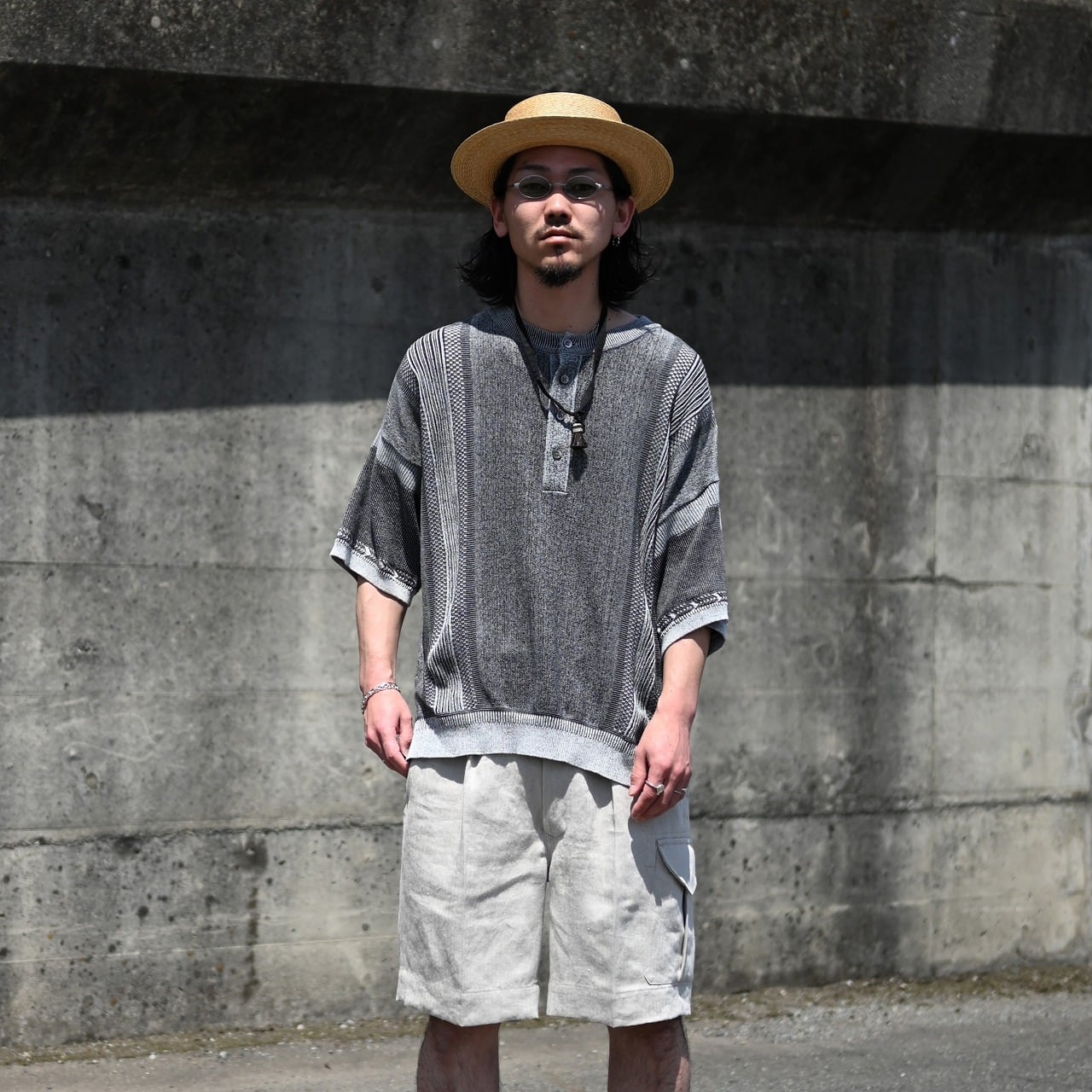 YASHIKI / Ryokufu Henley Knit | GANKO