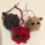 メンダコのストラップ3個セット(ローズ×桜色×紫)[OG-026]