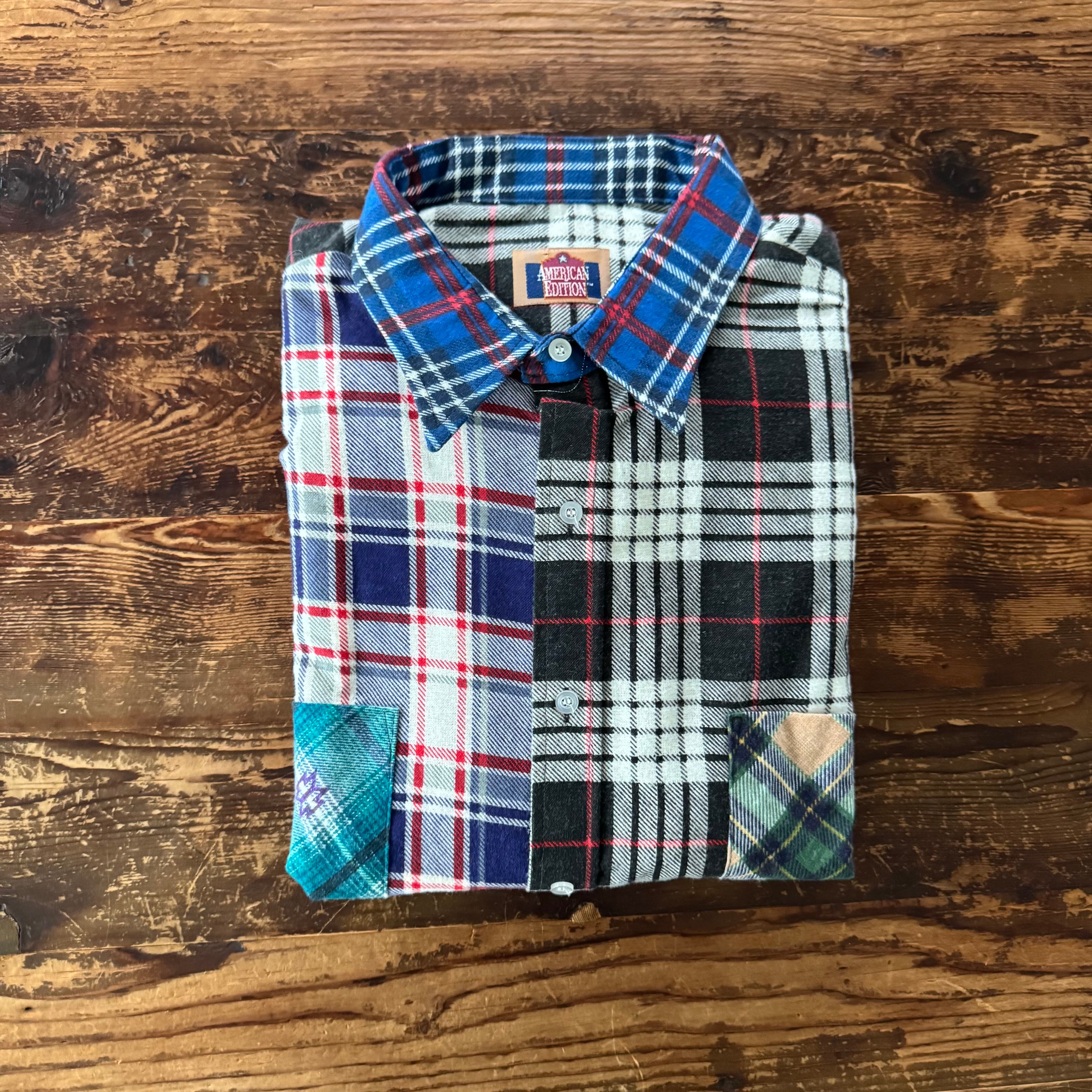 1990s Deadstock"American Edition" Light-Cotton Print Flannel Shirt/XXL/Multi