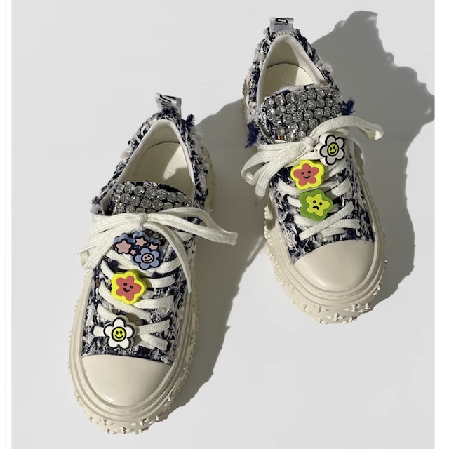 Decorated Tweed Sneakers E6138