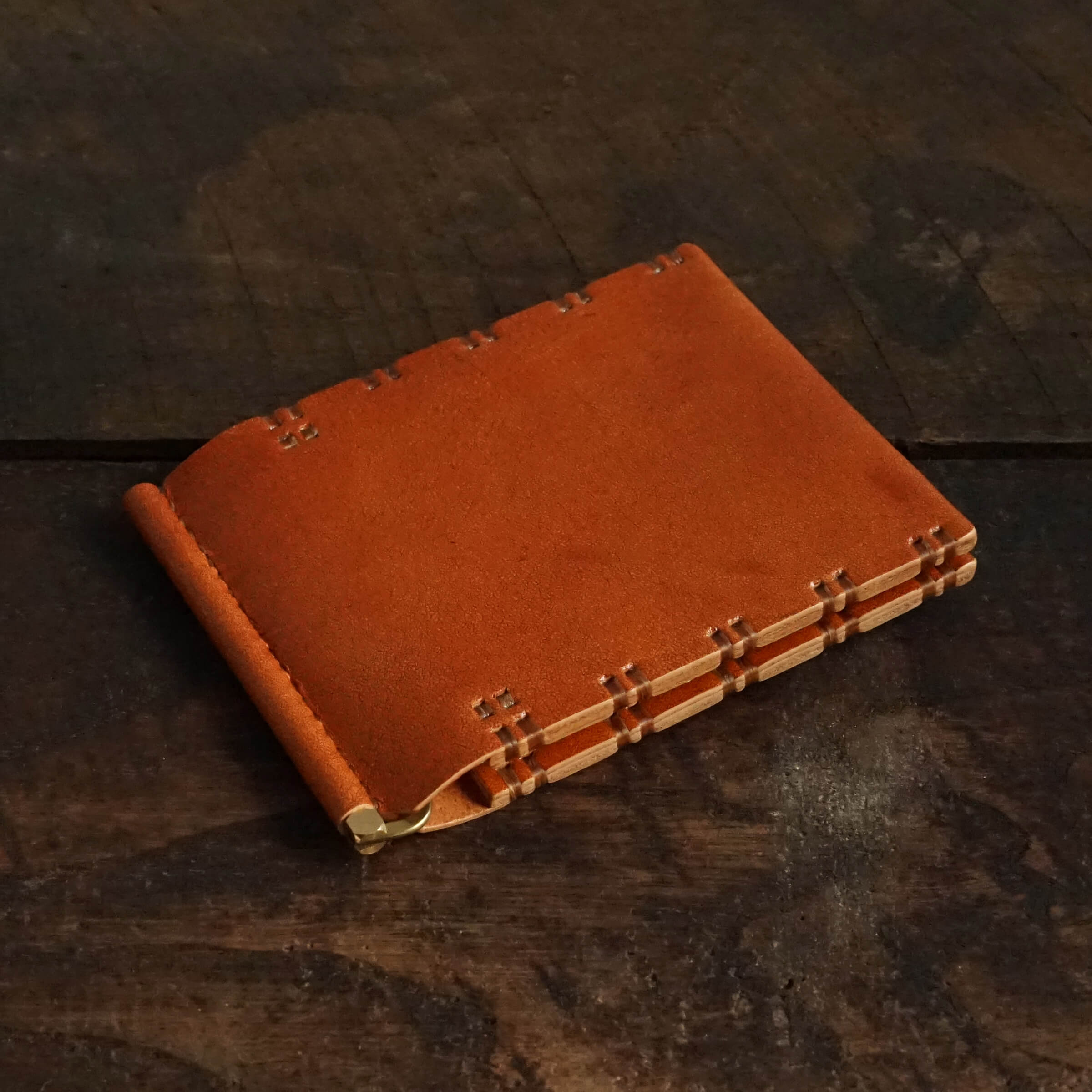 札ばさみ / マネークリップ 牛革柿渋 | lore + needles / ロー・アンド