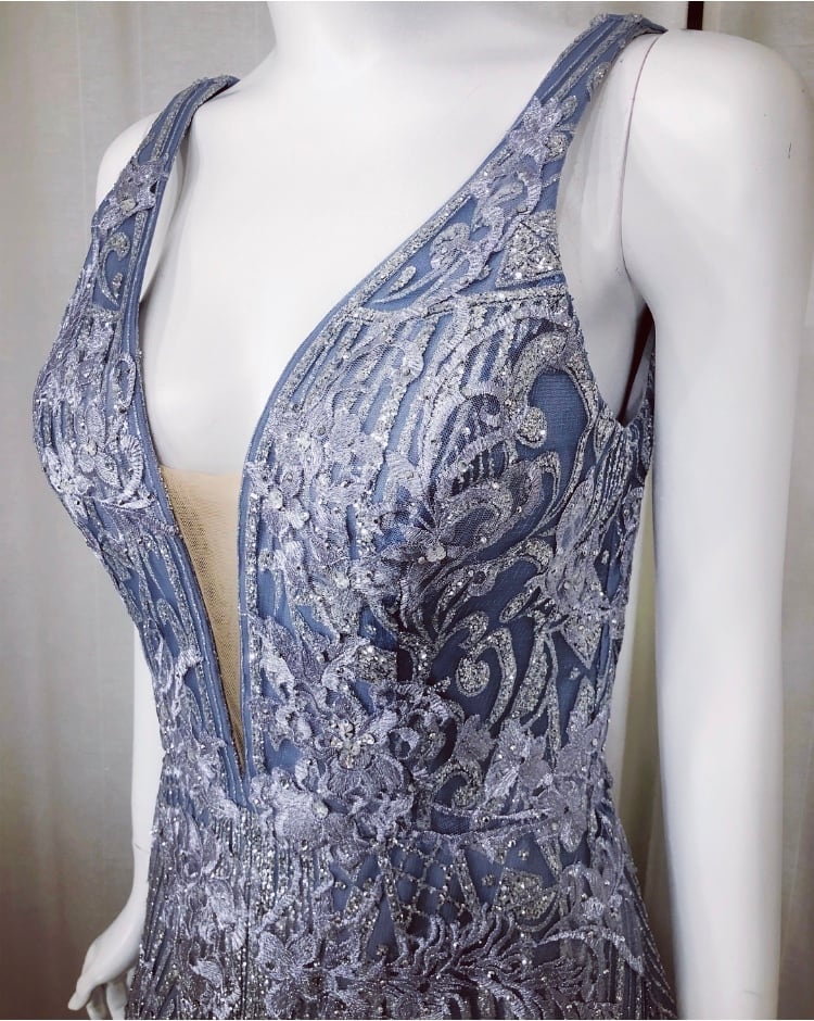 シルバーラメAラインドレス SILVER Aライン ラメ【アメリカ輸入】 | DressMM