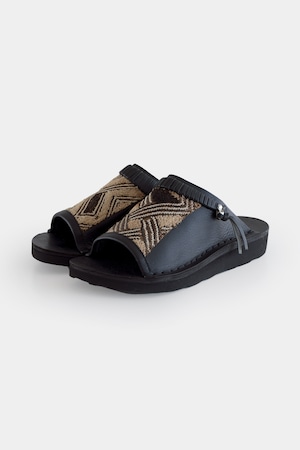 WONDER FULL LIFE - Kuba Sandal クバ布 サンダル Black