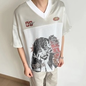 VINTAGE ストリート VネックスポーツTシャツ T1761