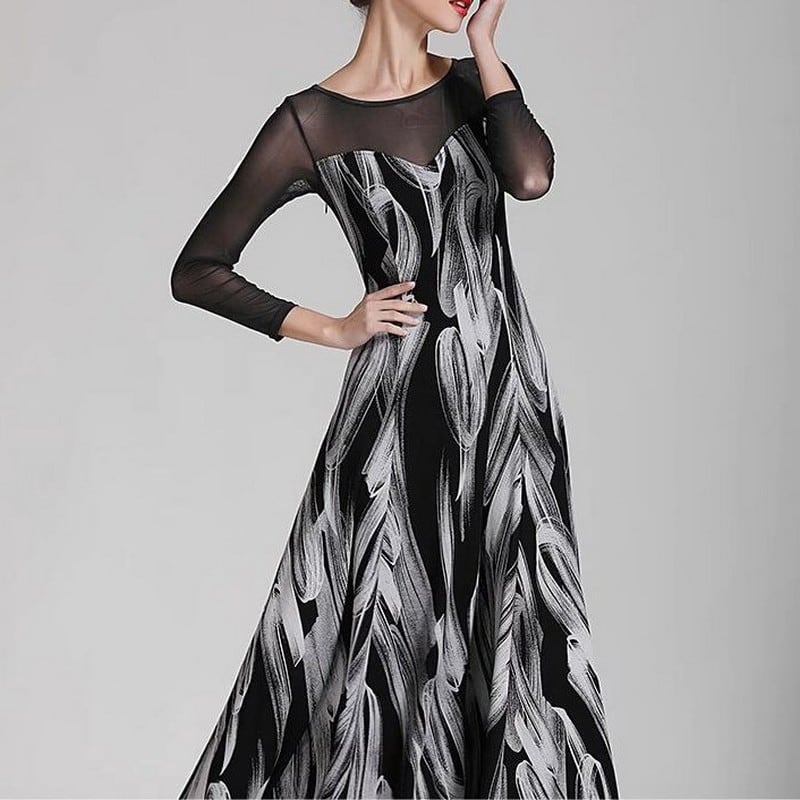 フレンチスリーブ モダンデザイン ロングドレス ds0345