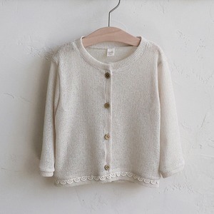 夏レース裾カーディガン