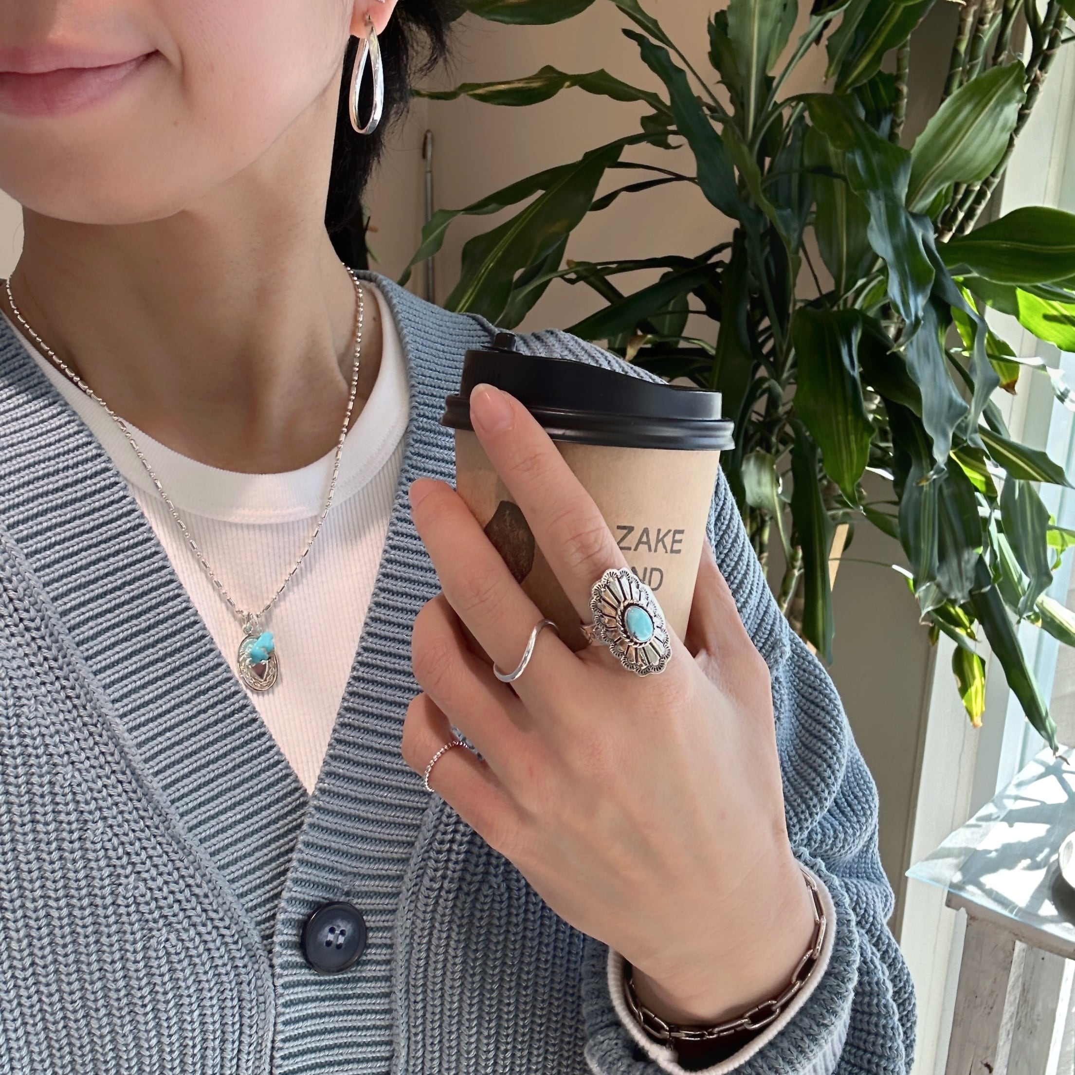 Indian Jewelry】ゴールデンヒル ターコイズ フリーサイズ リング 指輪