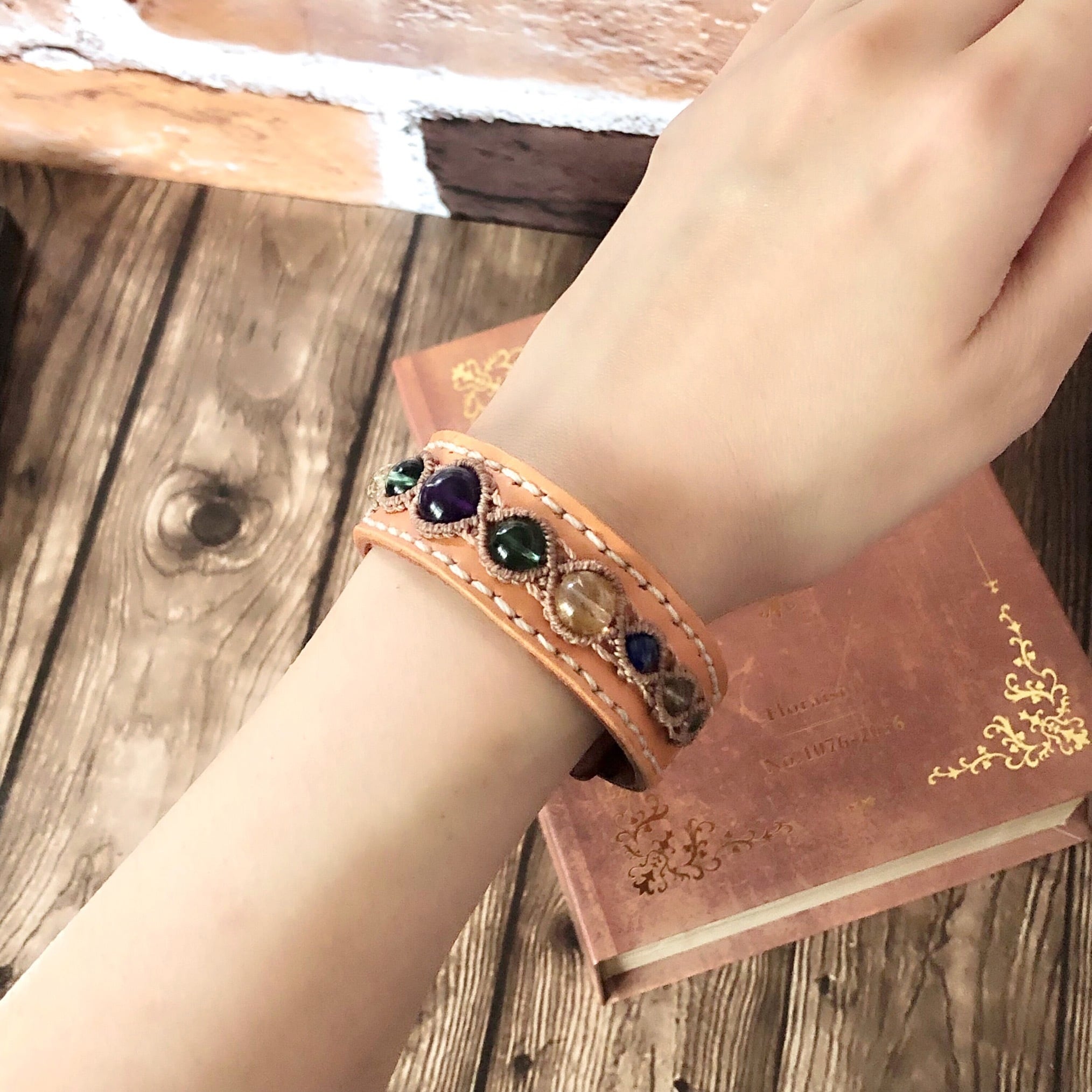 【宝石質/最強品質】マクラメ編みアメジスト＊レザーカット＊　天然石ネックレス 宝石質/最強品質】マクラメ編みアメジスト＊レザーカット