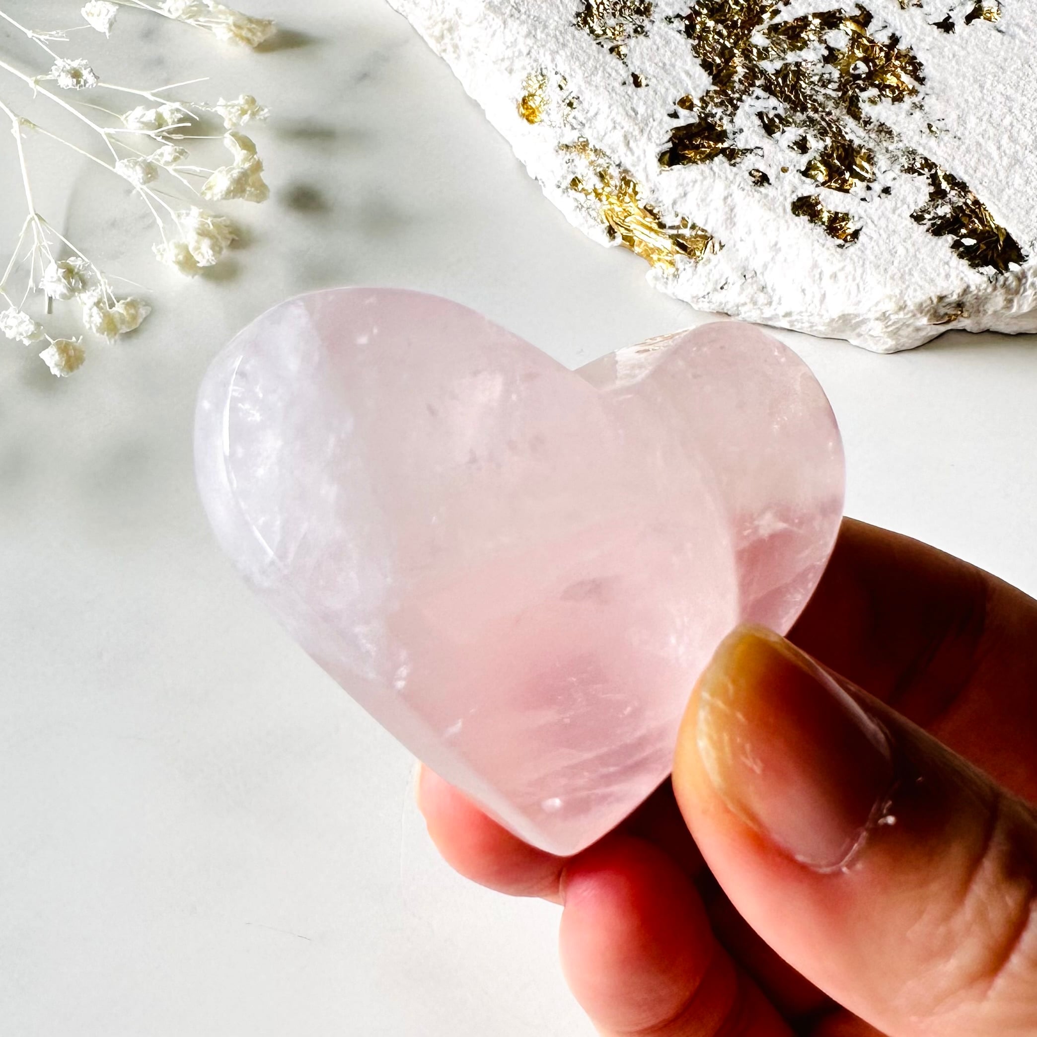 ローズクォーツ ハート型ストーン | Mt.Sophia 天然石屋さん／マウント
