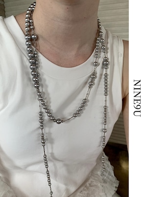 sphere layered antique necklace【NINE8890】