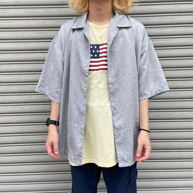 ICEBERG アイスバーグ 総柄半袖オープンカラーシャツ グレー XL