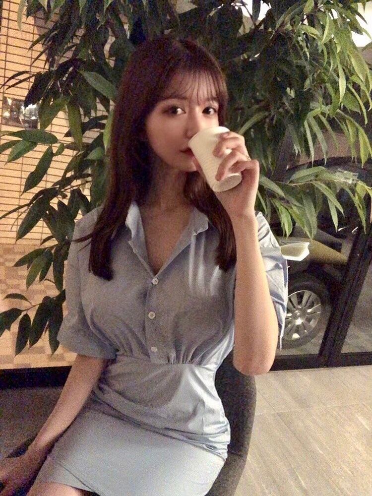 ドッキング タイトシャツワンピース Estela エステラ レディース 通販 韓国