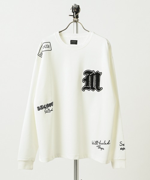 MMMM Ponte fabric with random embroidery L/S Crew (IVO) 24080M26