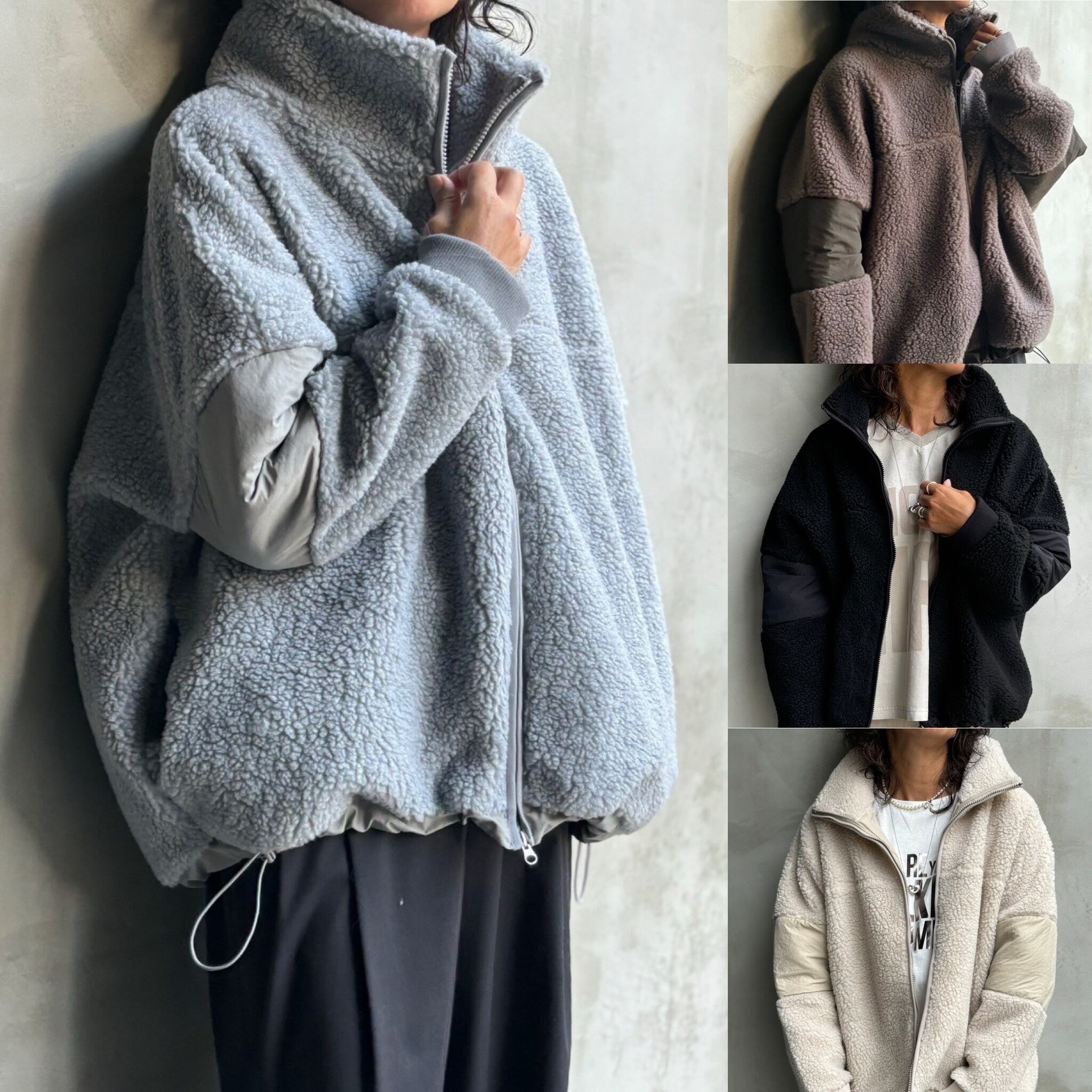 【 Flamingo firm 】スタンドカラーボアブルゾン