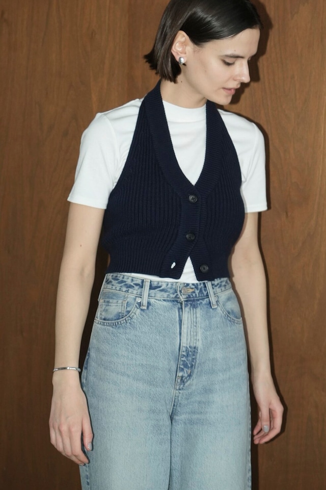 CLANE クラネ　HALTER NECK BUSTIER KNIT TOPS