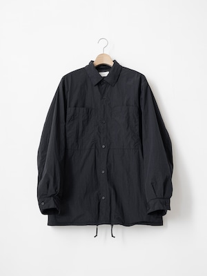 ATON　10th ANNIVERSARY HAND DYE NYLON POCKET SHIRT JACKET　BLACK　JKAGSW0704