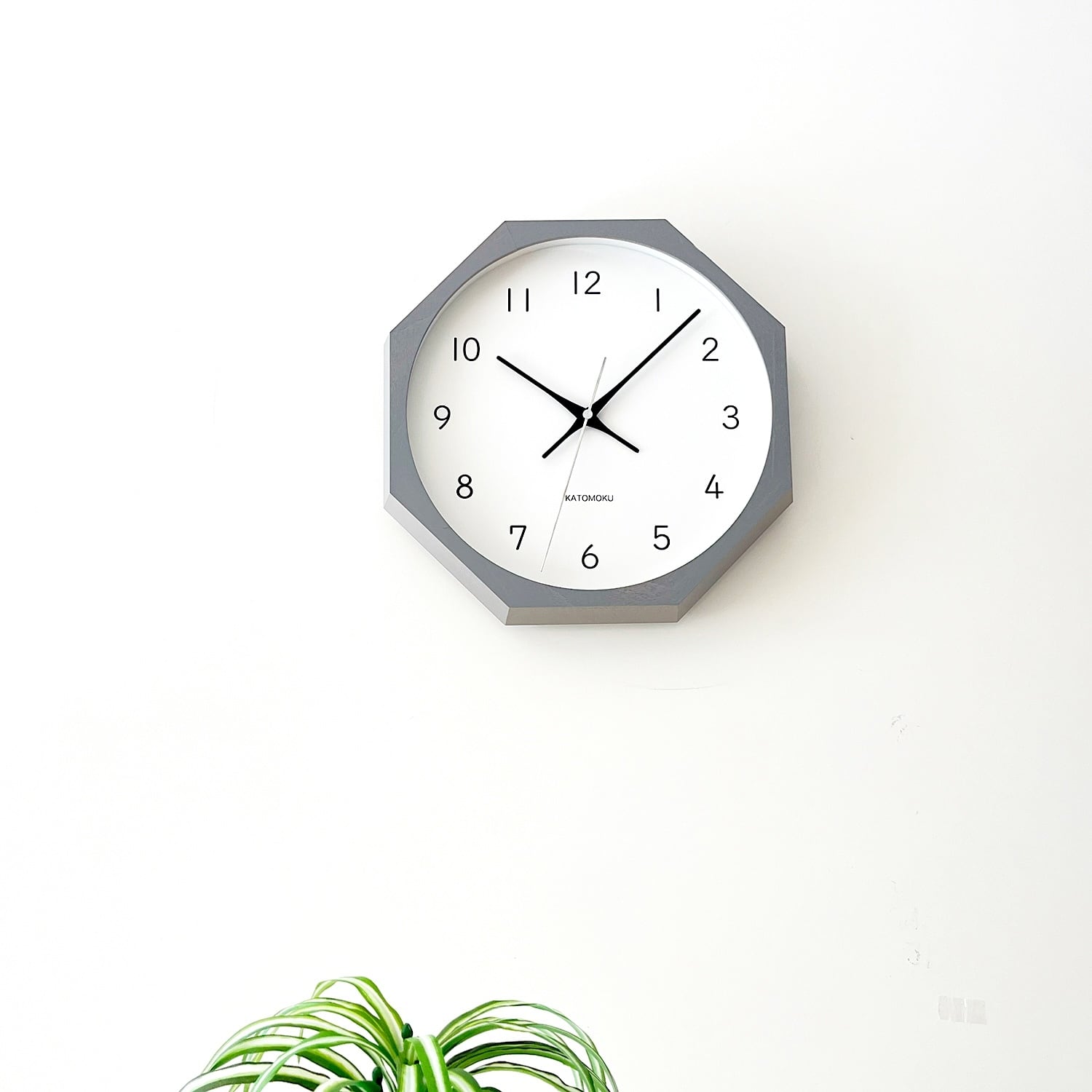 KATOMOKU muku clock 13 八角形 グレー km-104GR8 掛け時計 | 加藤木工