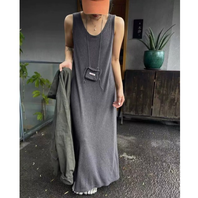 リラックスフレアマキシワンピース　2litr06410