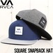 スナップバックキャップ 帽子 ハット RVCA ルーカ SQUARE SNAPBACK HAT AVYHA00456GPN