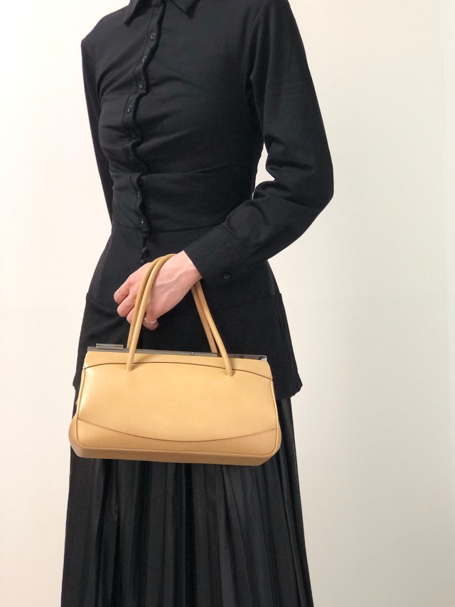 GUCCI グッチ ショルダーバッグ ベージュ レザー がま口 ワンショルダー vintage ヴィンテージ オールド y4d8ai