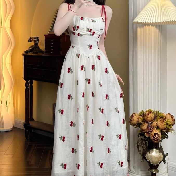 フレアワンピース ミモレ丈 送料無料 ハイウエスト キャミワンピ