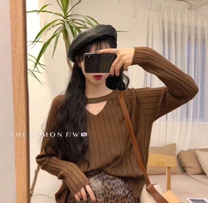 フロントオープンリブニット