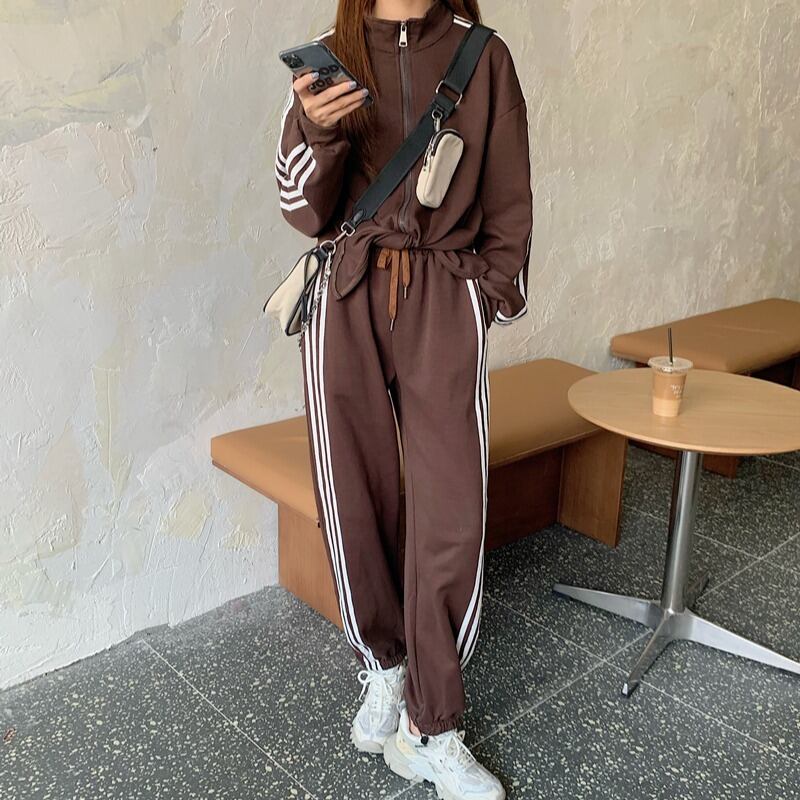 オータムストライプセーター カーディガンジャケット パンツ 秋物 萌量不足10106540350