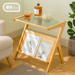 サイドテーブル 竹製 雑誌ラック付き リビングルーム 寝室
