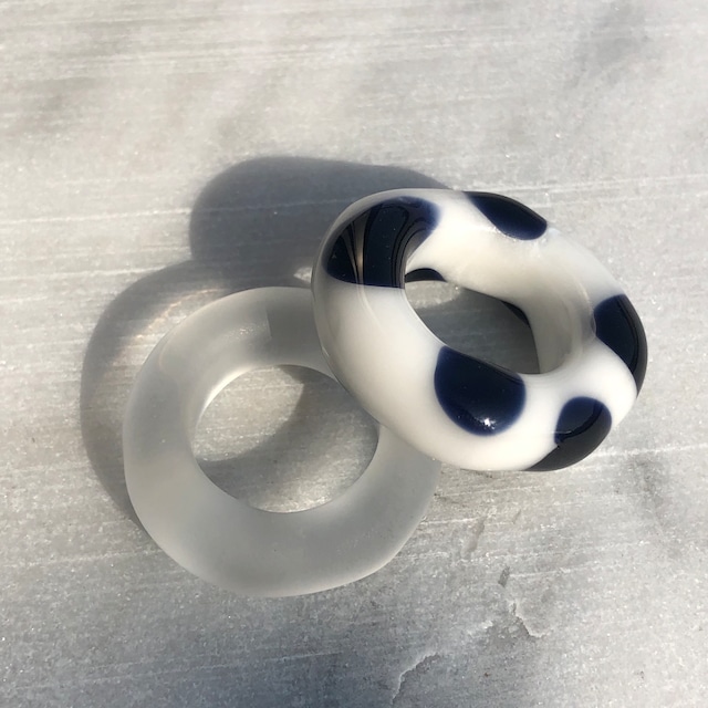Dalmatian glass ring