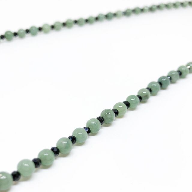 翡翠・ブラックスピネル ネックレス A貨翡翠 jd_ne1071 | 【MeiNu