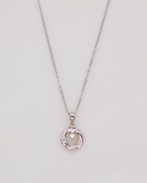 Silver925 スクロール CZサークルネックレス