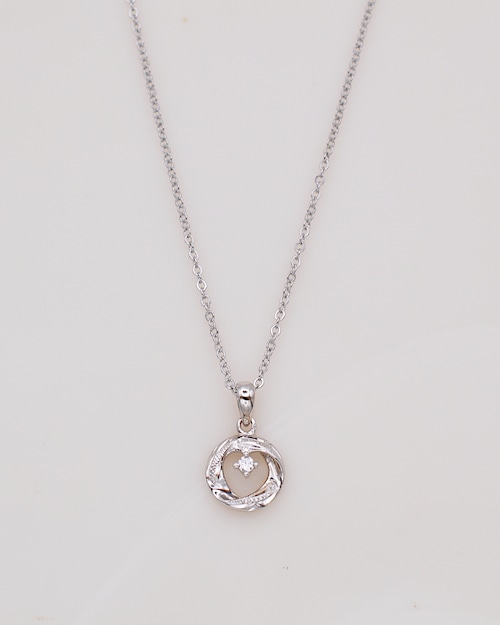 Silver925 スクロール CZサークルネックレス