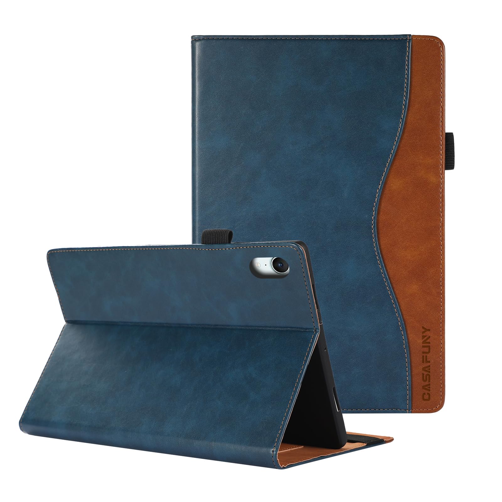 CASAFUNY 用の iPad Mini7 ケース (A17 Pro 2024 モデル、第7世代) 用の iPad mini6 ケース(2021モデル、第6世代) 専用 スマートケース 対応 8.3インチ オートスリープ ペンシル収納付き 耐衝撃 高級PUレザー おしゃれ 保護ケース スタンド機能 ペン収納 衝撃防止 軽量 防指紋 (青色)