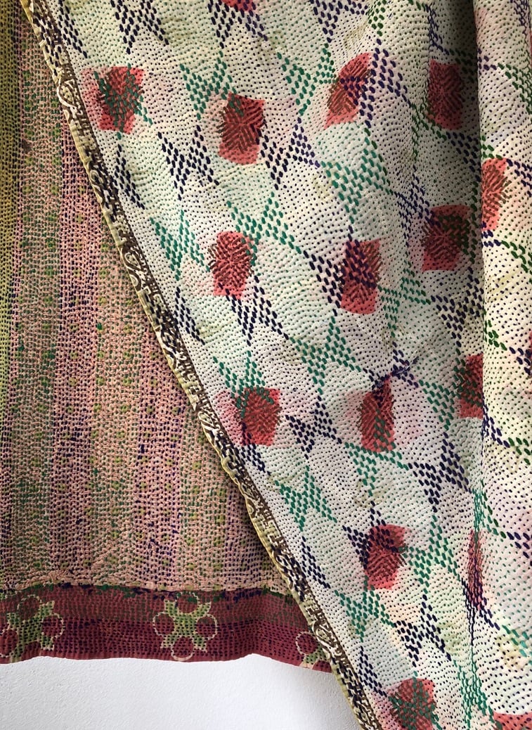 ⌘ kantha quilt ⌘ アンティーク ヴィンテージ カンタキルト-