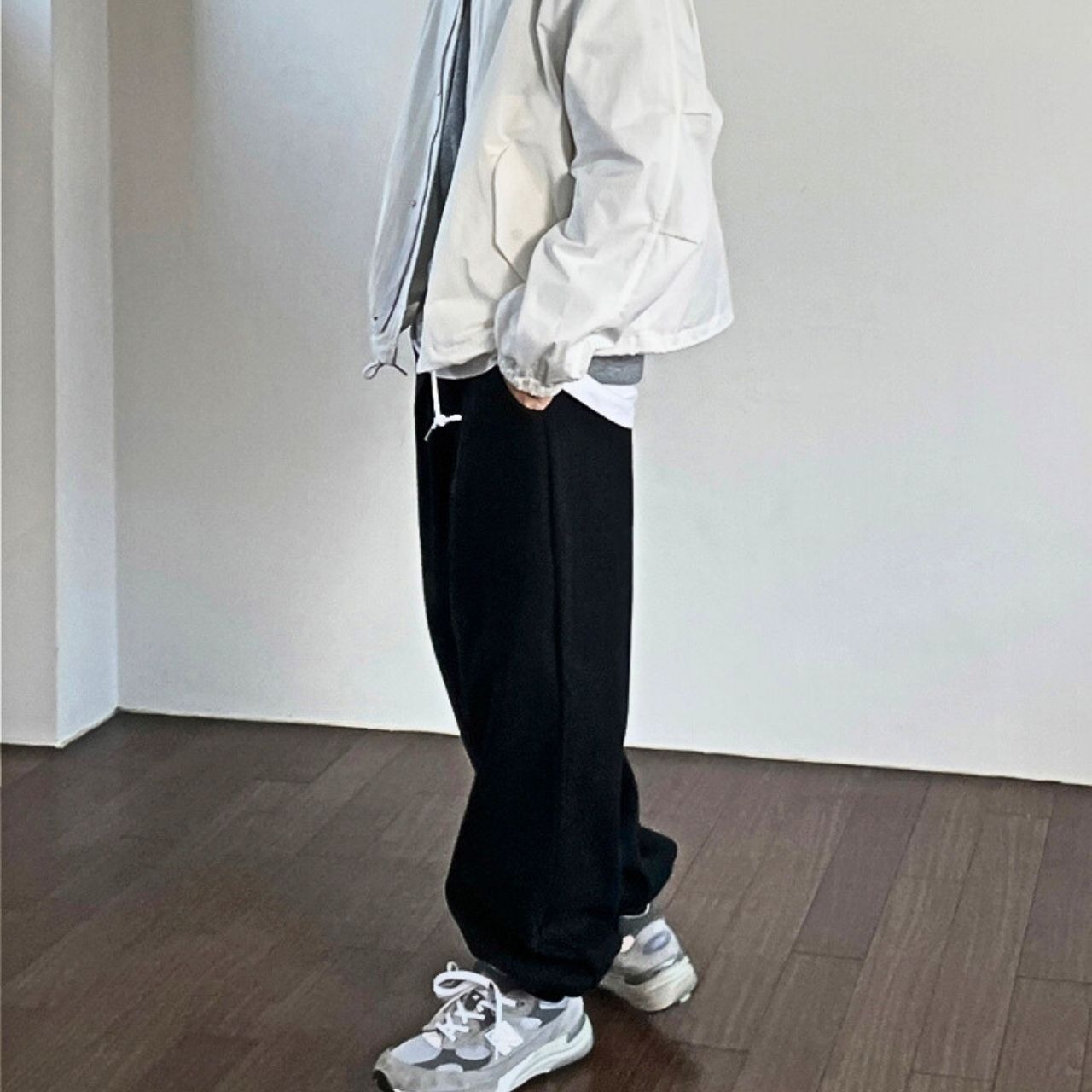 シンプルルーズスウェットパンツ　1006