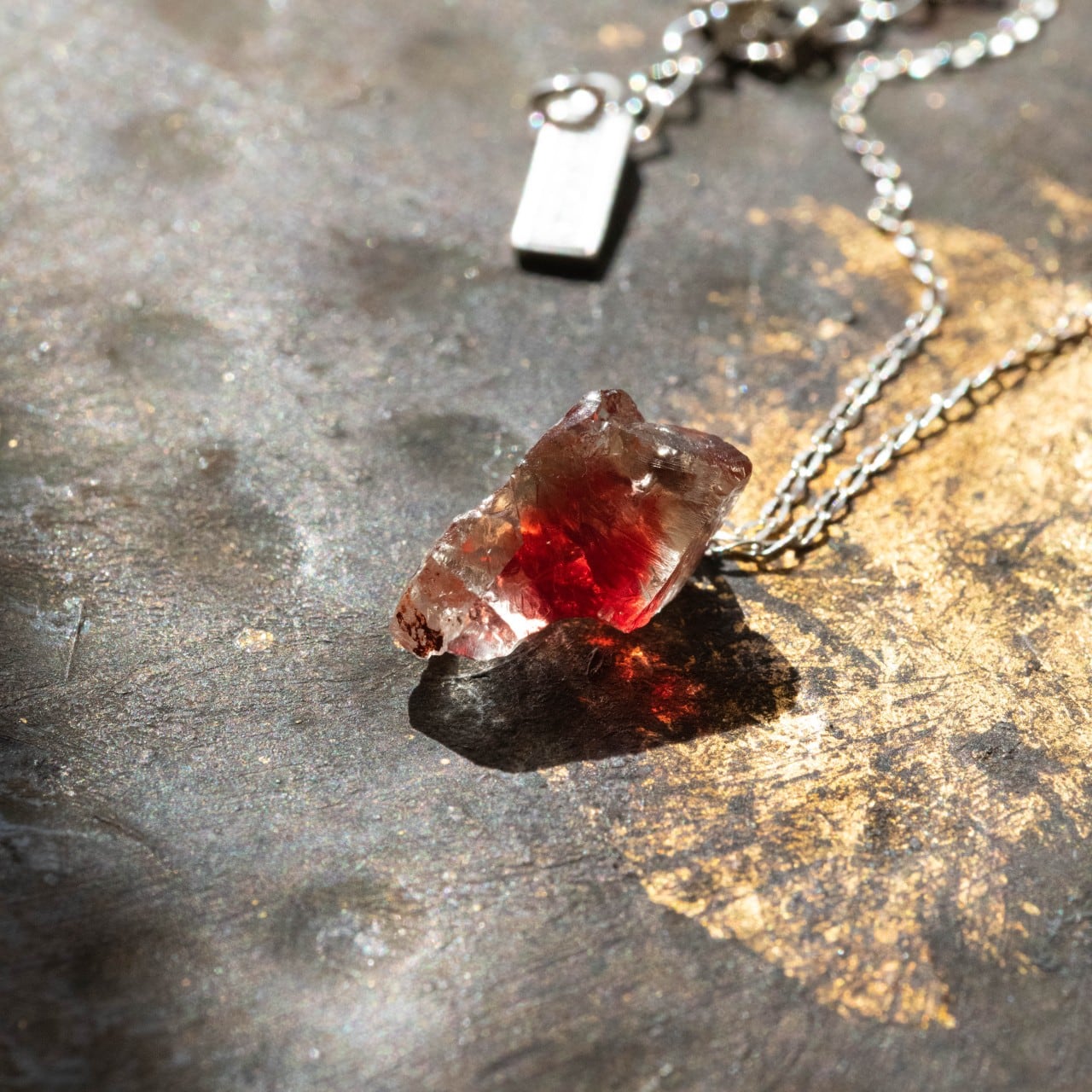 TROZO オレゴンサンストーン シルバー ネックレス 065 Blood Moon Collection】 オレゴンサンストーン 鉱物原石