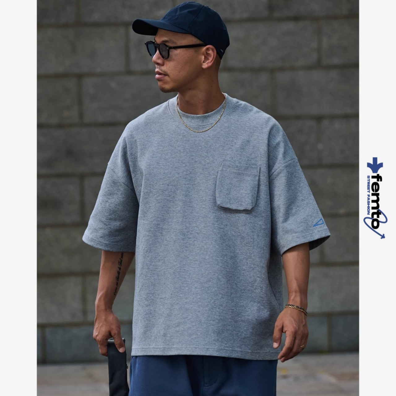 Back logo pocket tee 0933 - 1