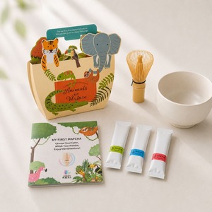 My First Matcha – Matcha Starter Kit for Kids & Families (Lightweight, Durable Bowl, Mini Bamboo Whisk & 3 Botanical Matcha Sticks) | WACHA
